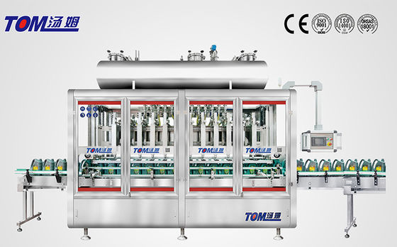 1L-4L स्नेहक भरने की मशीन 8 नोजल वजन शैली कंटेनर के लिए पूरी तरह से स्वचालित