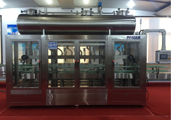 2800BPH स्नेहक भरने की लाइन पीएलसी नियंत्रित वजन भरने की मशीन 1-5L